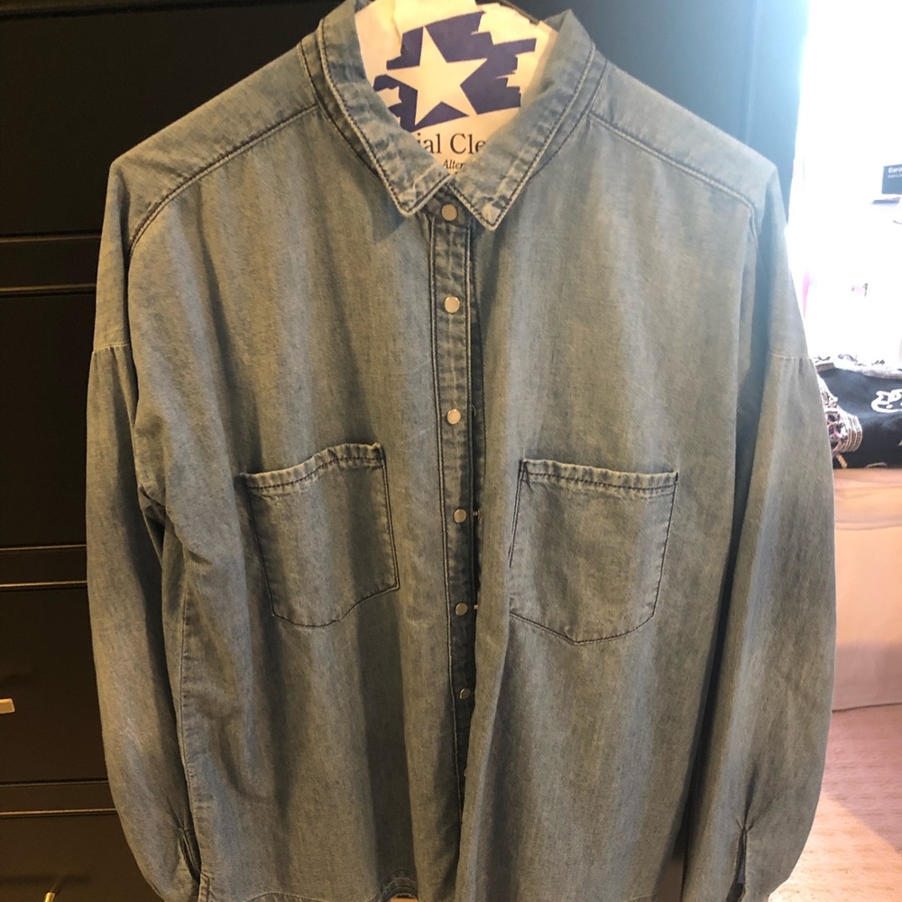 Jean button up shirt